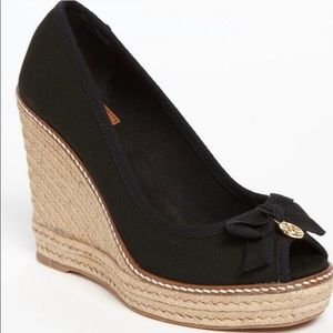Tory Burch “Jackie” Espadrille Wedges